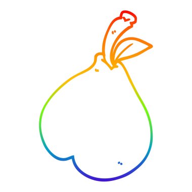 gökkuşağı degrade çizgi çizim karikatür armut