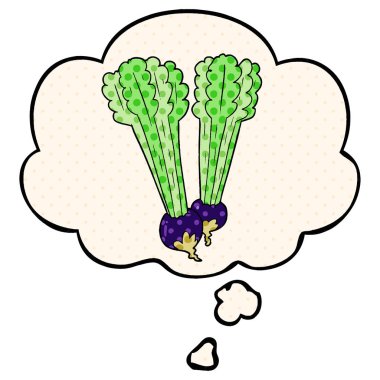 çizgi roman tarzında karikatür pancar ve düşünce balonu