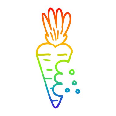 gökkuşağı gradyan çizgi çizim karikatür havuç ısırık işaretleri ile