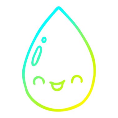 soğuk degrade çizgi çizim karikatür sevimli yağmur damlası