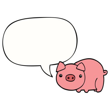 karikatür domuz ve konuşma balonu