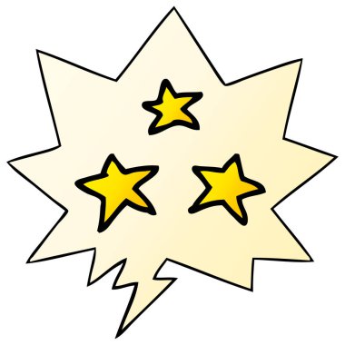 çizgi film yıldızları ve konuşma balonu pürüzsüz degrade tarzında