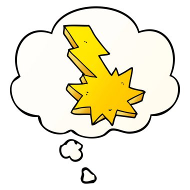 karikatür yıldırım ve pürüzsüz degrade s kabarcık düşünce