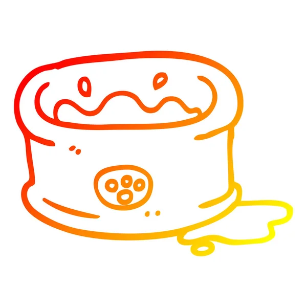 Linha gradiente quente desenho cartoon pet bowl — Vetor de Stock