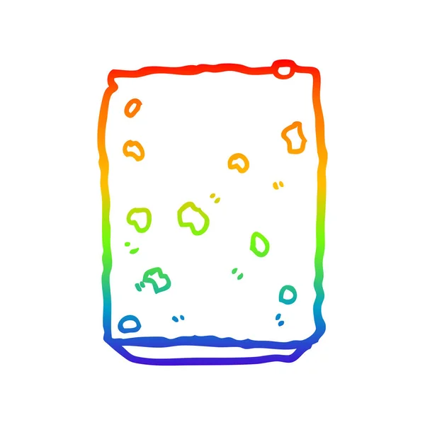 Rainbow Gradient Line Zeichnung Cartoon Keks — Stockvektor