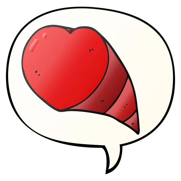 Dessin animé amour coeur symbole et parole bulle dans lisse dégradé s — Image vectorielle