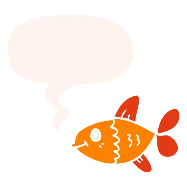 Bublina kreslených ryb a řeči v retro stylu — Stockový vektor