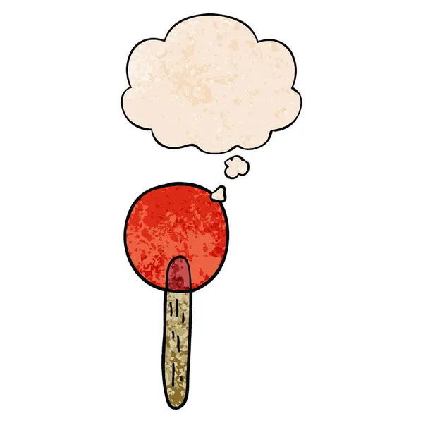 Cartoon Candy Lollipop en dacht bubble in grunge textuur Patt — Stockvector