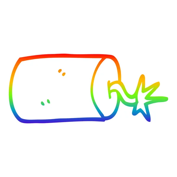 Rainbow gradient ligne dessin dessin animé dynamite — Image vectorielle