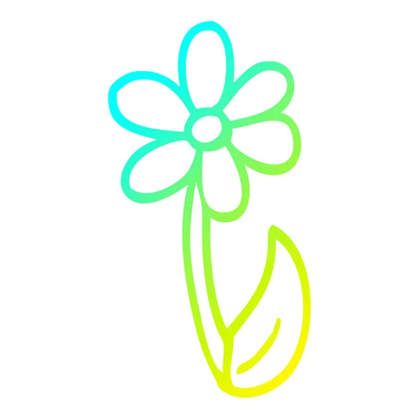Холодна градієнтна лінія малювання мультяшної весняної квітки — стоковий вектор