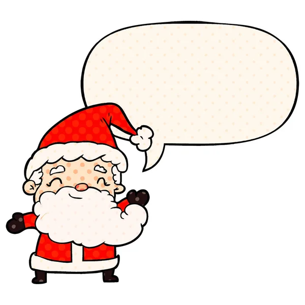 Мультфильм Санта-Клауса и пузырь речи в стиле комиксов — стоковый вектор