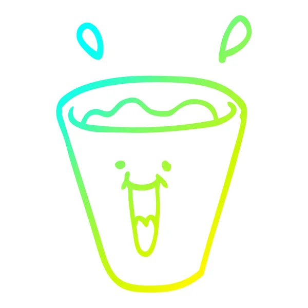 Cold gradient line drawing cartoon happy drinks — стоковый вектор