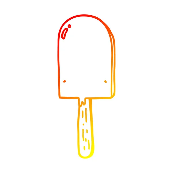 Warm gradient line drawing cartoon lollipop — Stock Vector