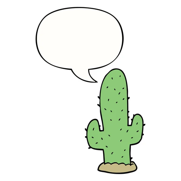 Kaktus kreskówki i bańka mowy — Wektor stockowy