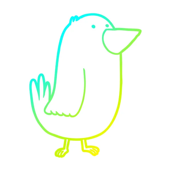 Froid dégradé ligne dessin dessin oiseau dessin animé — Image vectorielle