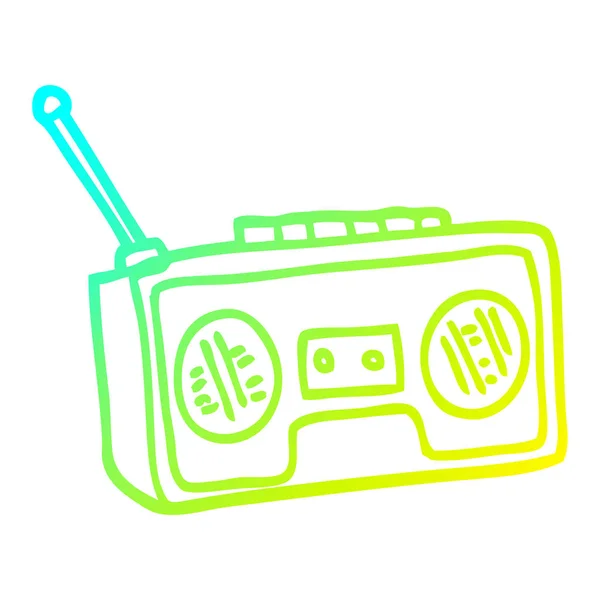 Linea gradiente freddo disegno fumetto radio player — Vettoriale Stock