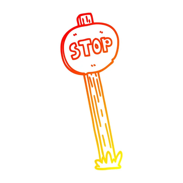 Línea de gradiente caliente dibujo dibujos animados señales de tráfico — Archivo Imágenes Vectoriales