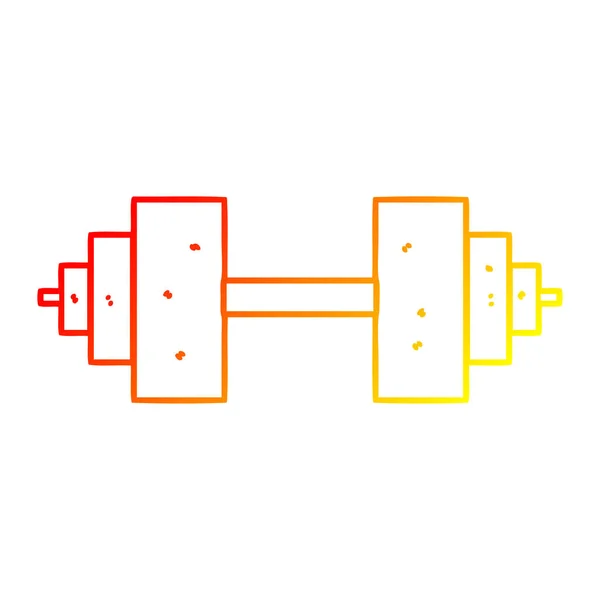 Warme Gradientenlinie Zeichnung Cartoon-Hantel — Stockvektor
