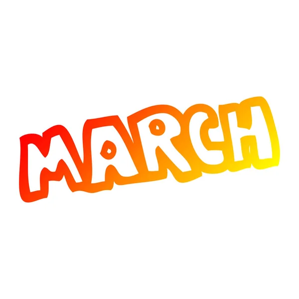 Ζεστή γραμμή ντεγκραντέ σχέδιο μήνα του Μαρτίου — Διανυσματικό Αρχείο