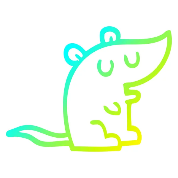 Linha gradiente frio desenho do mouse desenhos animados — Vetor de Stock