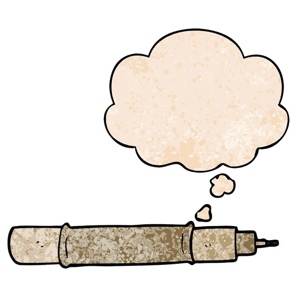 Karikatür kalem ve grunge doku desen tarzında düşünce balonu — Stok Vektör