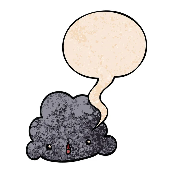 Nuage de dessin animé et bulle de parole dans le style de texture rétro — Image vectorielle