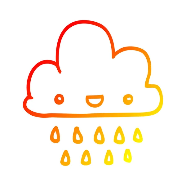 Sıcak degrade çizgi çizim karikatür fırtına bulut — Stok Vektör