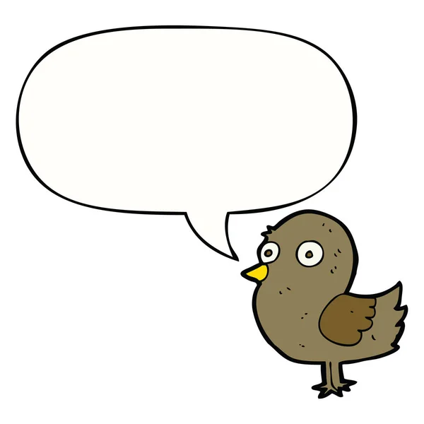 Мультяшний птах і мовна бульбашка — стоковий вектор