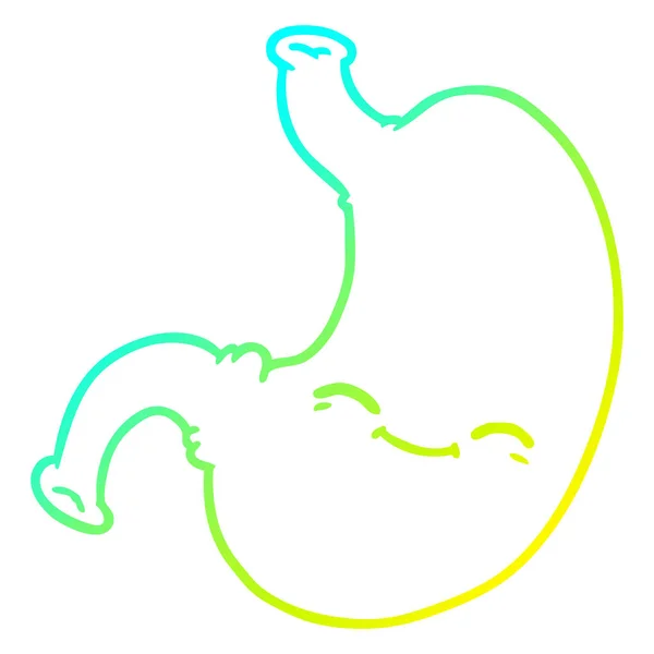 Línea de gradiente frío dibujo dibujos animados estómago — Archivo Imágenes Vectoriales
