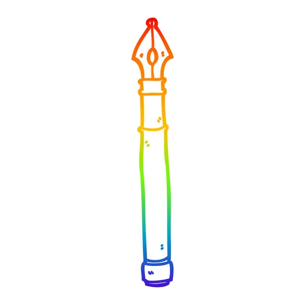 Arco iris gradiente línea dibujo dibujos animados estilográfica — Vector de stock