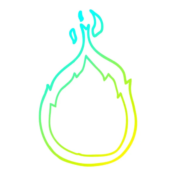 冷梯度线绘制卡通火焰 — 图库矢量图片