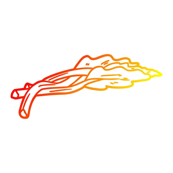Chaud gradient ligne dessin dessin animé rhubarbe — Image vectorielle