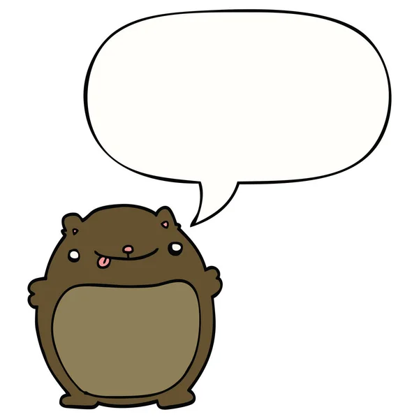 Мультфильм медведь и речи пузырь — стоковый вектор