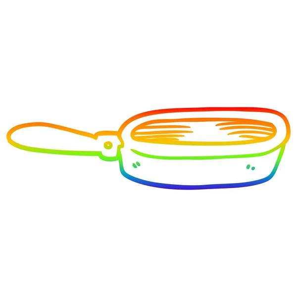 Regenboog gradiënt lijntekening cartoon koekenpan — Stockvector