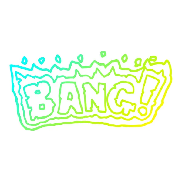 Kall gradient linje ritning tecknad ord Bang — Stock vektor