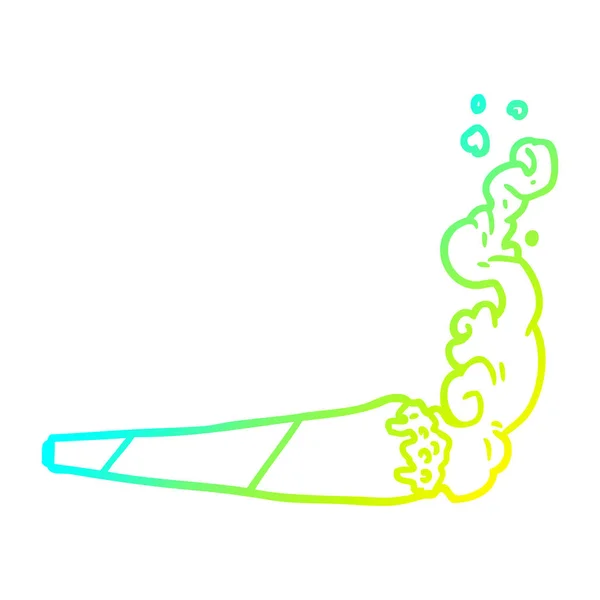 Cold gradient line drawing marijuana joint — Stock Vector
