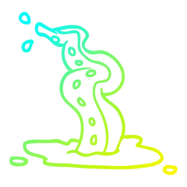 Froid gradient ligne dessin dessin animé tentacule effrayant — Image vectorielle