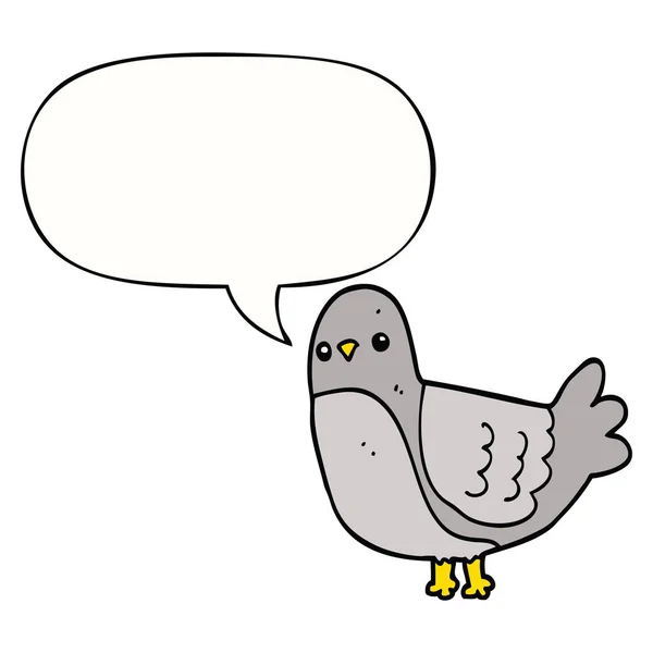 Cartoon bird and speech bubble — Stock Vector