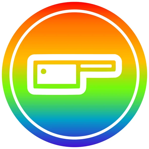 Vlees Cleaver circulaire in regenboog spectrum — Stockvector