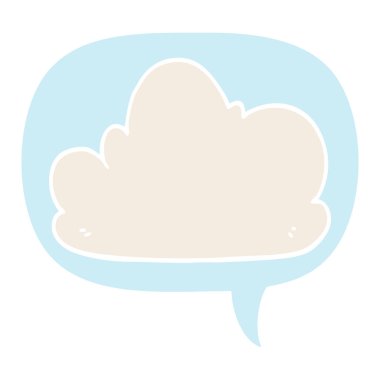 retro tarzında karikatür bulut ve konuşma balonu