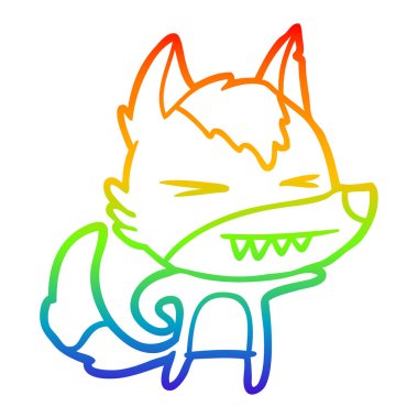 gökkuşağı degrade çizgi çizim kızgın kurt karikatür