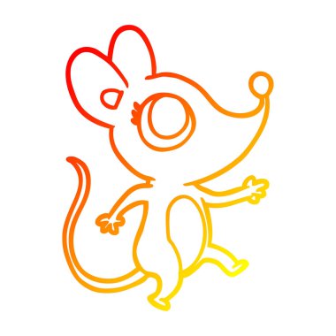 sıcak degrade çizgi sevimli fare çizim