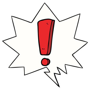 karikatür ünlem işareti ve konuşma balonu