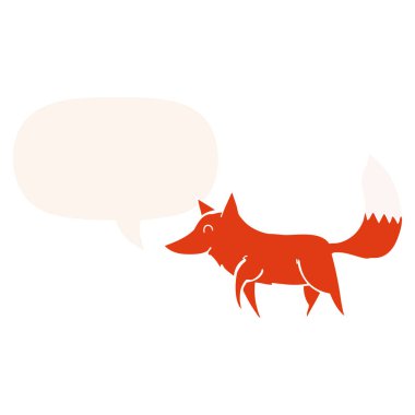 retro tarzında karikatür kurt ve konuşma balonu