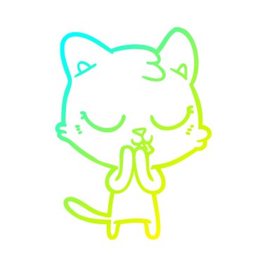 soğuk degrade çizgi çizim karikatür kedi