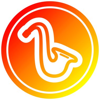 sıcak degrade spektrumda müzik aleti saksafon dairesel