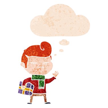 moda saç kesimi ve ret düşünce balonu ile karikatür serin adam