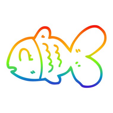 gökkuşağı degrade çizgi çizim karikatür balık