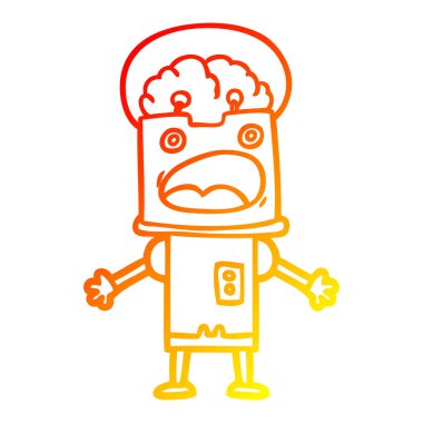 sıcak degrade çizgi çizim karikatür robot