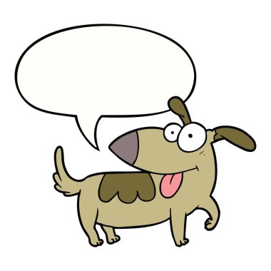 karikatür mutlu köpek ve konuşma balonu